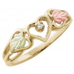 Genuine Diamond & Heart Ladies' Ring - By Mt Rushmore